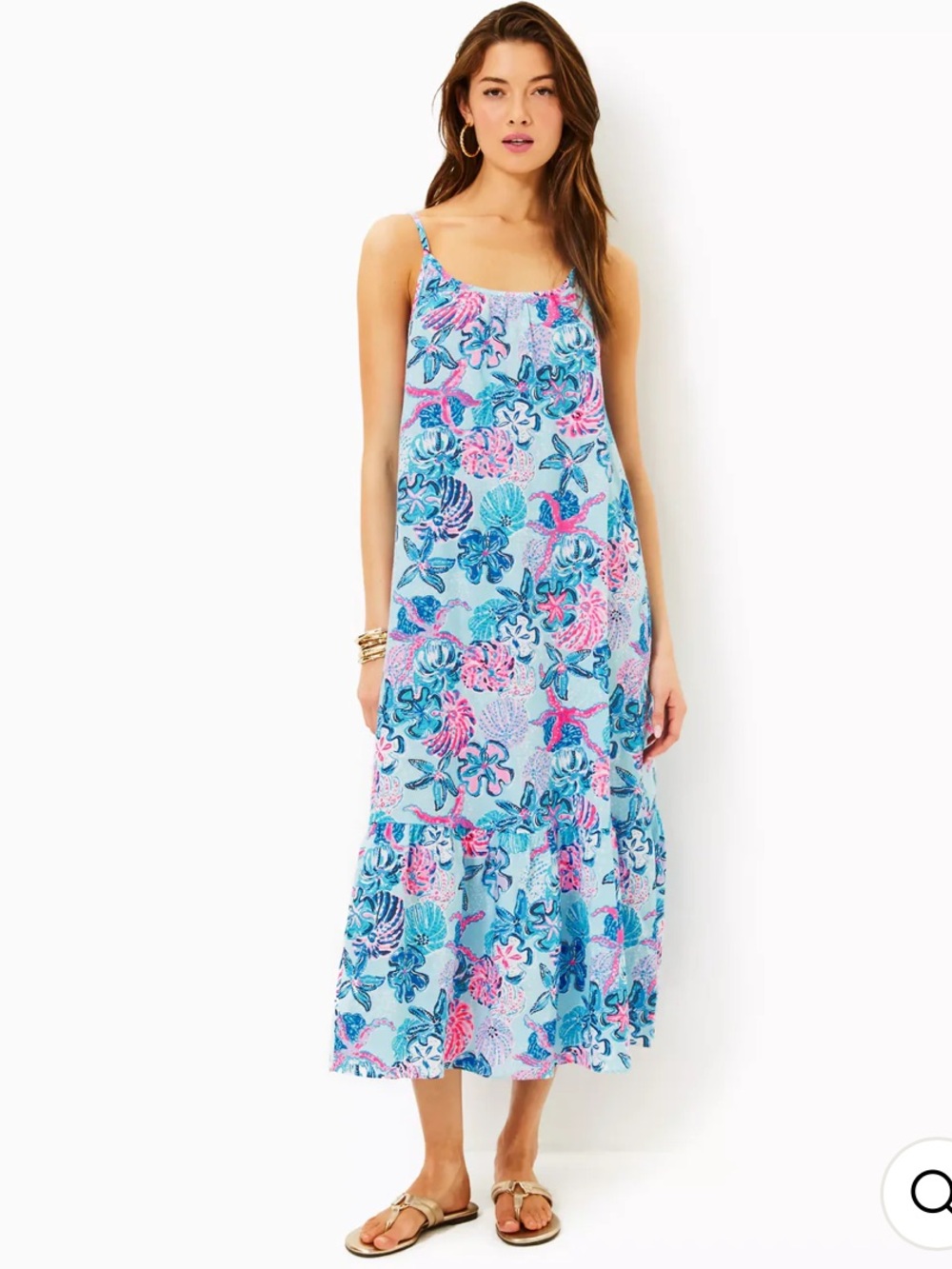 NWT Lilly Pulitzer Amerie Linen Midi Dress Multi Bahamas Beachcomber Medium